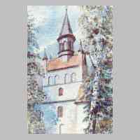 076-1010 Die Kirche in Plibischken. Ein handkoloriertes Foto.jpg